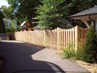 Cedar Alternate Board Scalloped Privacy Fence Installation Edina, Minnesota