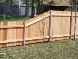 Installation of Cedar Dog-Eared Solid Privacy Fence Andover, Minnesota