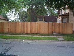 Installation of Cedar Dog-Eared Solid Privacy Fence Minneapolis, Minnesota