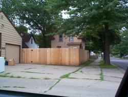 Installation of Cedar Dog-Eared Solid Privacy Fence Minneapolis, Minnesota