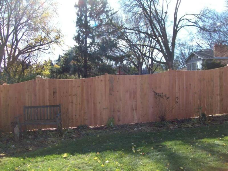 Cedar Scalloped Privacy Fence Installation Edina, Minnesota