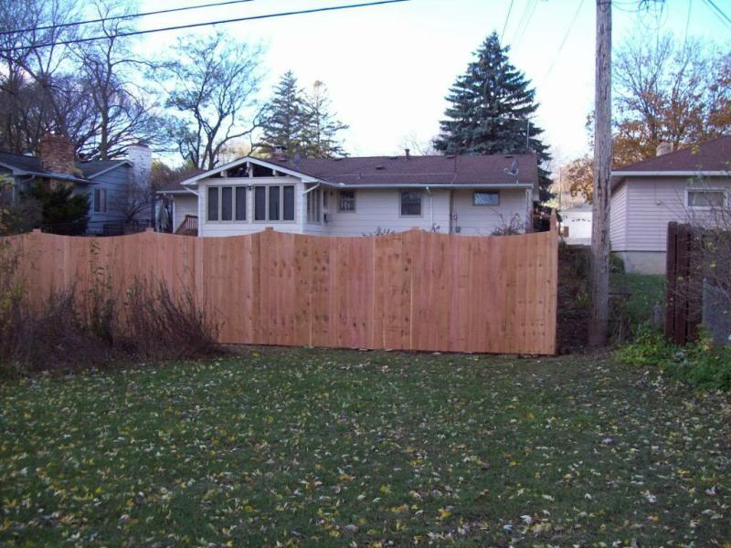 Cedar Scalloped Privacy Fence Installation Edina, Minnesota