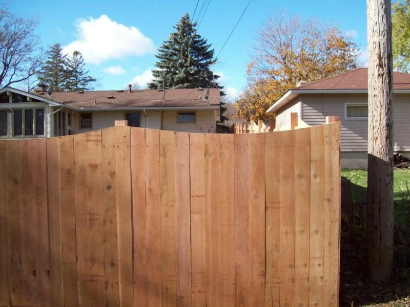 Cedar Scalloped Privacy Fence Installation Edina, Minnesota