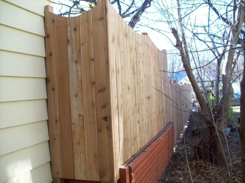 Cedar Scalloped Privacy Fence Installation Minneapolis, Minnesota