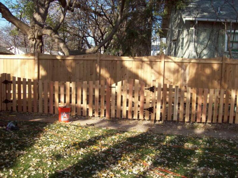 Cedar Scalloped Privacy Fence Installation Minneapolis, Minnesota