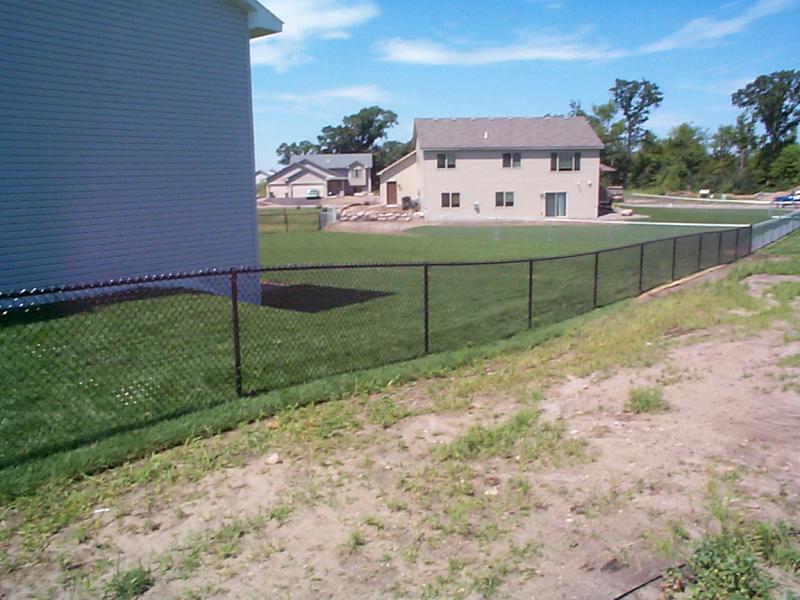 Black Vinyl chain link fence installation Maple Grove, Minnesota