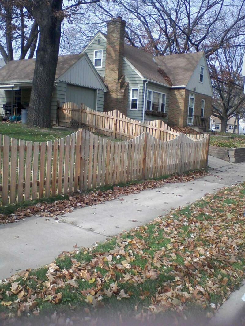 Cedar Scalloped Picket Fence Installation Minneapolis, Minnesota