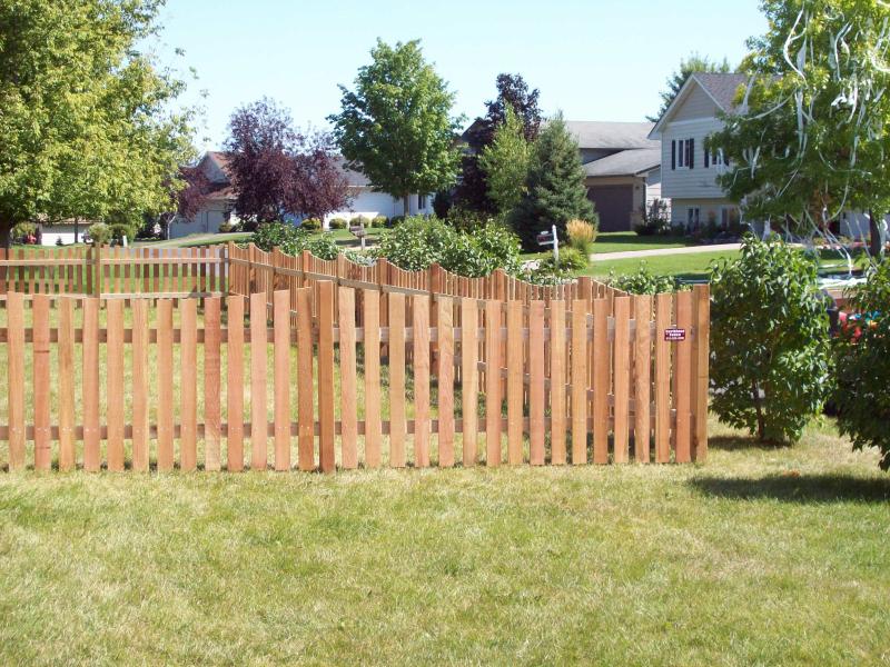 Cedar Scalloped Picket Fence Installation Chaska, Minnesota