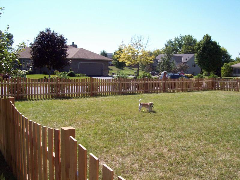 Cedar Scalloped Picket Fence Installation Chaska, Minnesota