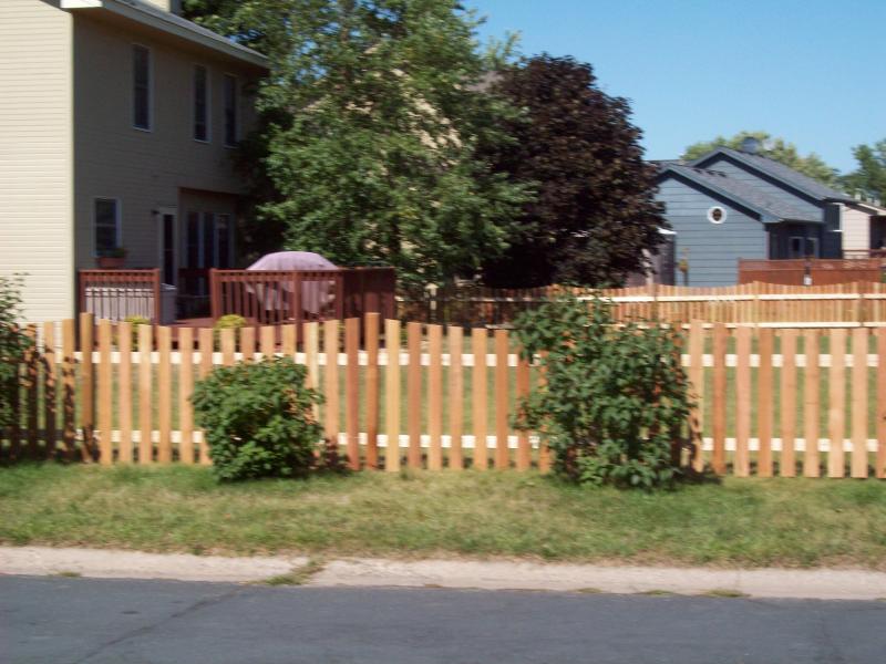 Cedar Scalloped Picket Fence Installation Chaska, Minnesota