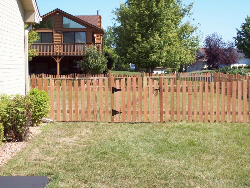 Cedar Scalloped Picket Fence Installation Chaska, Minnesota