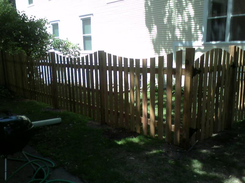 Cedar Scalloped Picket Fence Installation Minneapolis, Minnesota