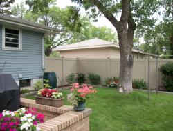 Wood Grain Vinyl Privacy Fence Installation Cottage Grove, Minnesota