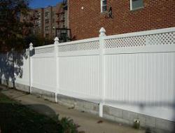 Vinyl Privacy Lattice Fence Installation Prior Lake, Minnesota