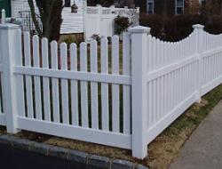 Vinyl Dog-Eared Scalloped Picket Fence Installation St. Paul, Minnesota